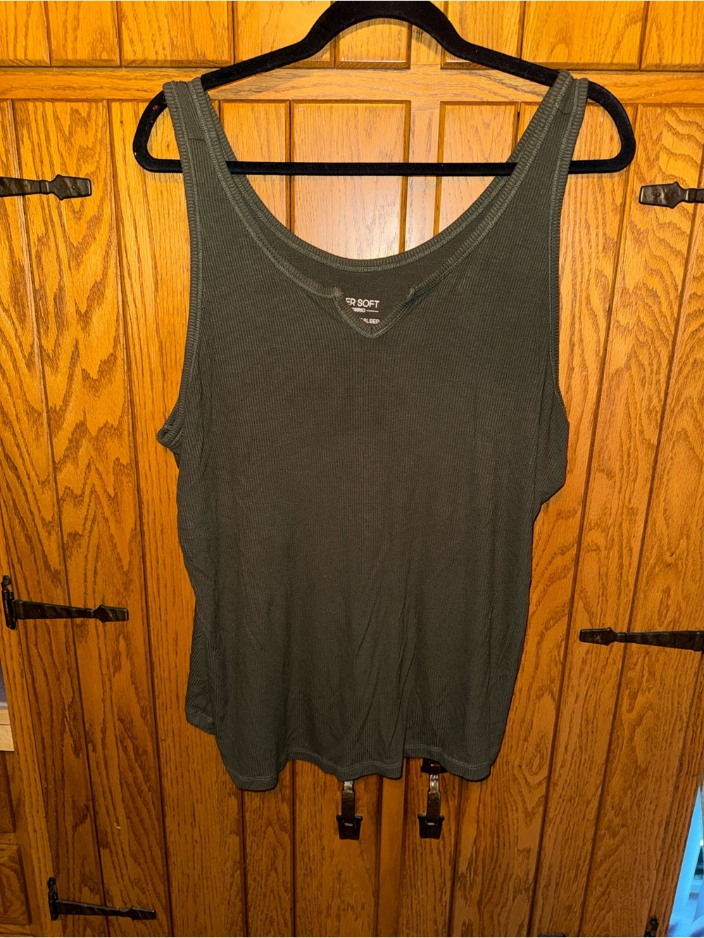 torrid Olive Ribbed Scoop Neck Tank